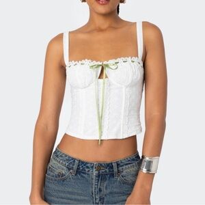 Edikted Garden Girl Ribbon Eyelet Corset
